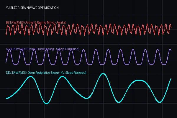 Sleep brainwave comparison graph showing beta, alpha and delta waves